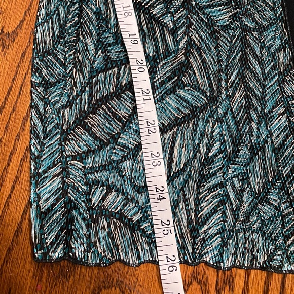 Connected Apparel Blouse Shoulder Pads Vintage 90s Black Turquoise Women’s 8 - Picture 9 of 9